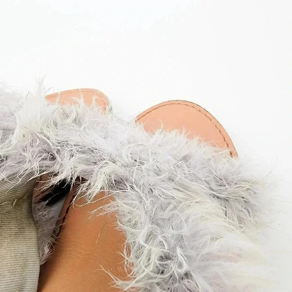 Steve Madden Boa Feather Ciara Slide Sandals - 7 - Picture 4 of 7